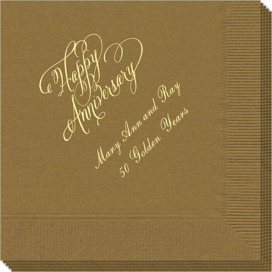 Elegant Happy Anniversary Napkin